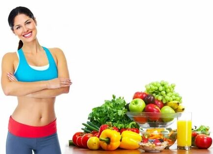 Produtos úteis e menina esportiva
